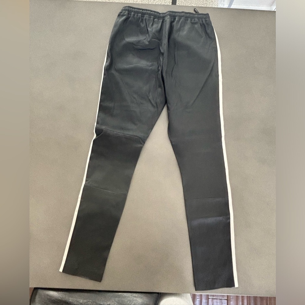 Goosecraft Leather Pants With Draw String And Whi… - image 3